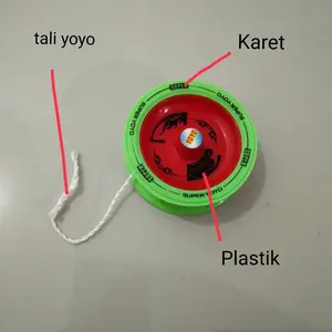 Super Yoyo plastik lapis karet sumbu putar lancar mainan tradisional