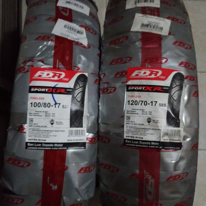 Gambar Paket Set Ban FDR 100/80-17 & 120/70-17 Sport EVO dari Sumber Jaya Motocare Kota Administrasi Jakarta Barat Tokopedia