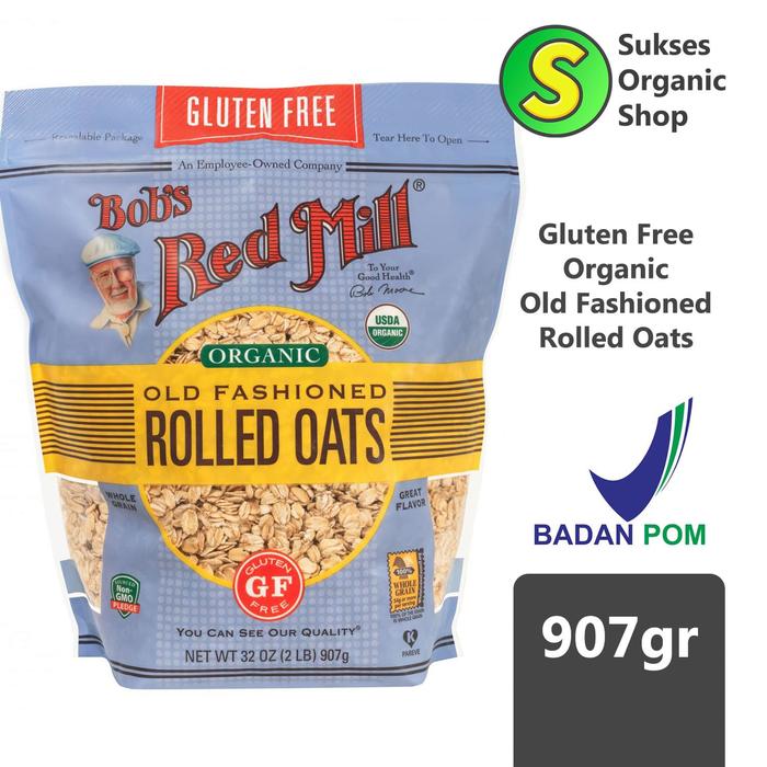 Gambar Gluten Free Old Fashioned Rolled Oats Organic | Bob's Red Mill | 907gr dari Sukses Organic Kota Tangerang Selatan Tokopedia