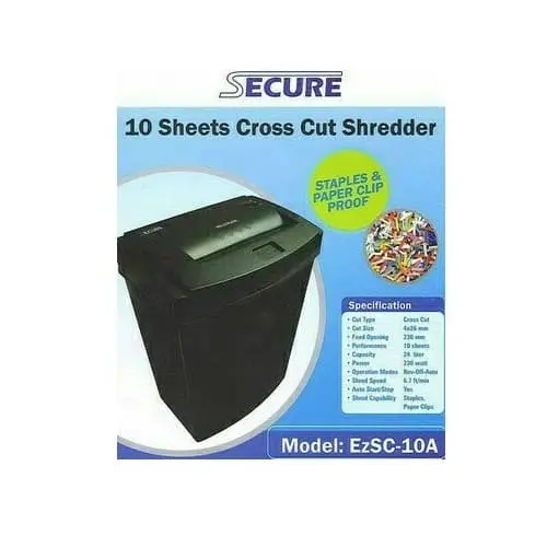 MESIN PENGHANCUR HANCUR KERTAS PAPER SHEDDER SHREDDER SECURE EZSC 10A