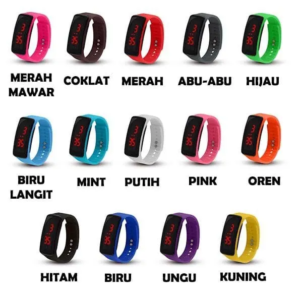 PROMO ☛TK☚ JT006 Jam Tangan Led Sport Watch Wanita Pria Karet Anak