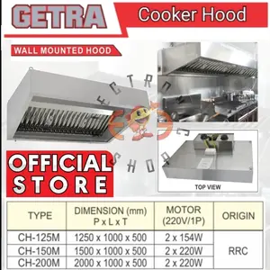 GETRA CH 150M - Wall Mounted Hood 150 Cm - Alat Penghisap Asap Dapur