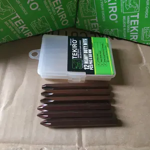 TEKIRO Mata Obeng Ketok Ph2 atau Ph3 Bijian JIS 12 Buah Heavy Duty Bits untuk Penggunaan Standar Industri Jepang