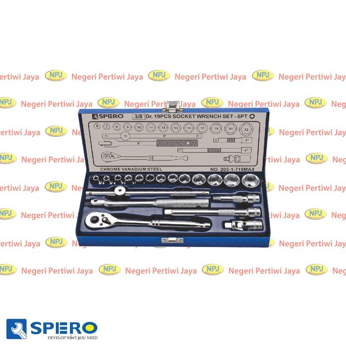 Gambar Spero Socket Set 3/8 inch 6PT 19pcs - Kunci Shock Set dari negeripertiwijaya Kota Administrasi Jakarta Barat Tokopedia