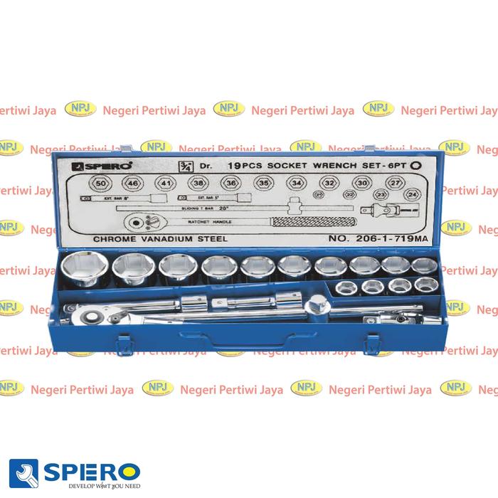 Gambar Spero Socket Set 3/4 inch 6PT 19pcs - Kunci Shock Set dari negeripertiwijaya Kota Administrasi Jakarta Barat Tokopedia