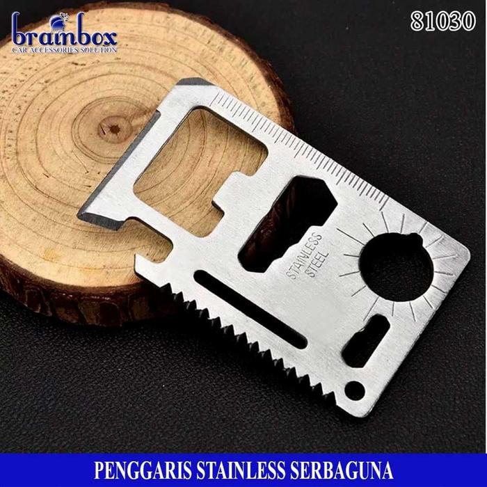 Gambar Pisau Kartu Multiguna Penggaris Besi Serbaguna Pocket Tool Multifuncti dari Brainbox Car and Home Kota Batam Tokopedia