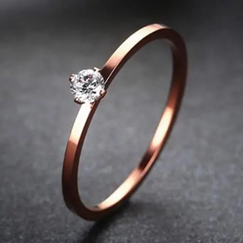 Cincin Titanium Single Lapis Emas 18K