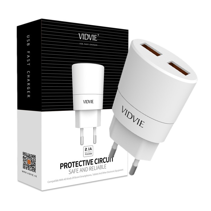 Gambar Vidvie PLE208 V8 Dual USB Charger 2.1A with Micro USB Cable dari Eben Haezer Net Kota Administrasi Jakarta Barat Tokopedia