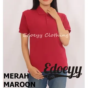 Kaos Polo Cewek Merah Maroon / Woman Polo Shirt / Kaos polo Lady