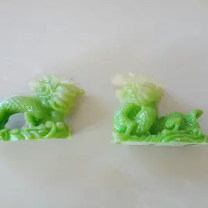 Patung Naga Jade Hijau Imitasi Feng Shui Kemakmuran Kekayaan & Chi +