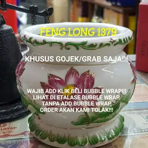 Hiolo Tempat Hio Dupa Keramik Putih Teratai 3D Ukuran 5 Inchi