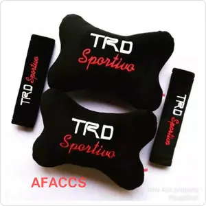 Bantal Mobil 2 in 1 Car set Headrest Motif TRD SPORTIVO