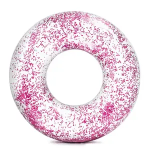 Pelampung Donut Bening Intex Transparent Glitter Tube