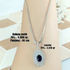 Kalung & Liontin Emas / Mas Putih 75% Berat 8.810 Gram Panjang 46Cm..