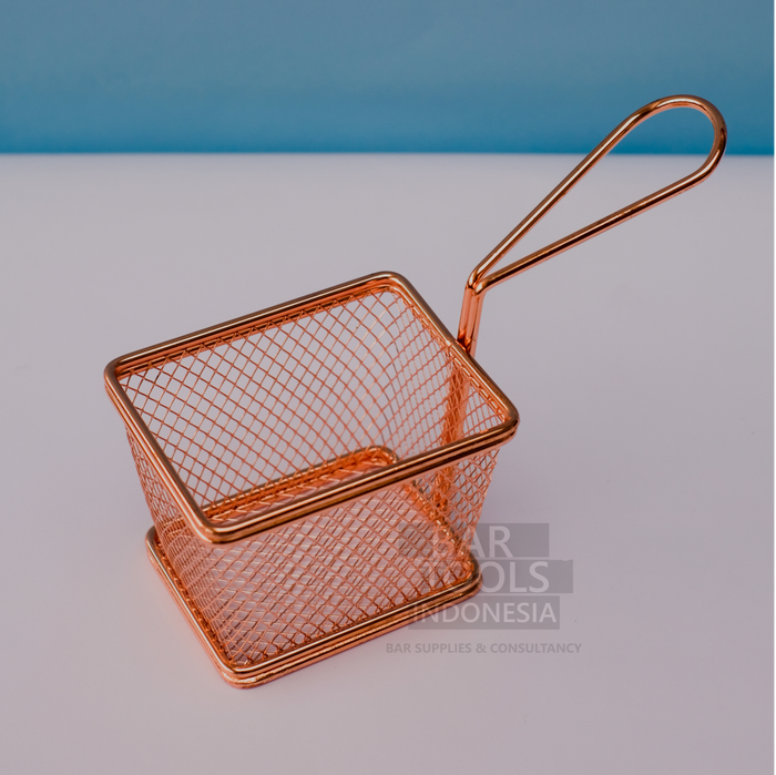 Gambar Rose Gold Chip Basket Waterdrop handle-Tempat Keranjang Makanan Cafe - Small dari BAR TOOLS INDONESIA Kota Malang Tokopedia