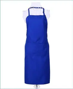 Apron polos dewasa unisex bahan drill biru