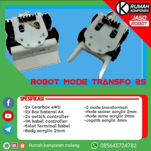 Kit robot edukasi beginner mode transformasi soccer sumo 2in1 mudah