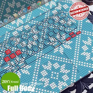 Skin |Bazel | Palmrest | Garskin Laptop Full Body| Songket Biru