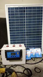 Paket portable Solar Power Home System 220VAC&12v DC 20 Ah 200watt,