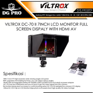 VILTROX DC-70 II 7INCH LCD MONITOR FULL SCREEN DISPALY WITH HDMI AV