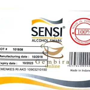 Tisu Alkohol / Sensi Alcohol Swabs (1 Kotak Isi 100 Pcs)