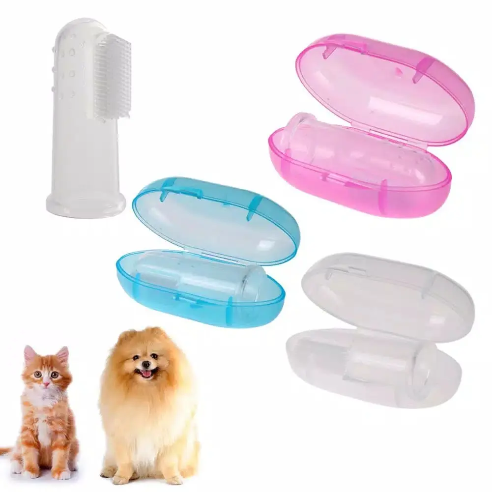 Sikat Gigi Anjing Kucing " Plus Box Sikat Gigi " Pet Tooth Brush