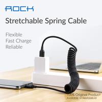 Gambar ROCK - USB Type C Metal Stretchable Spring Cable Fast Charge & Sync dari Nesto Kota Surabaya 1 Tokopedia