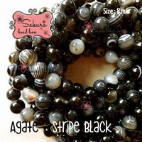 Gambar Manik Batu Alam Natural Grade A Agate Stripe Black 8 mm dari Sakura Bead Box Jakarta Barat 1 Tokopedia