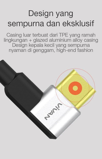 Gambar Kabel Data Vivan BWC100 Type C Black dari Databox Kota Malang 3 Tokopedia