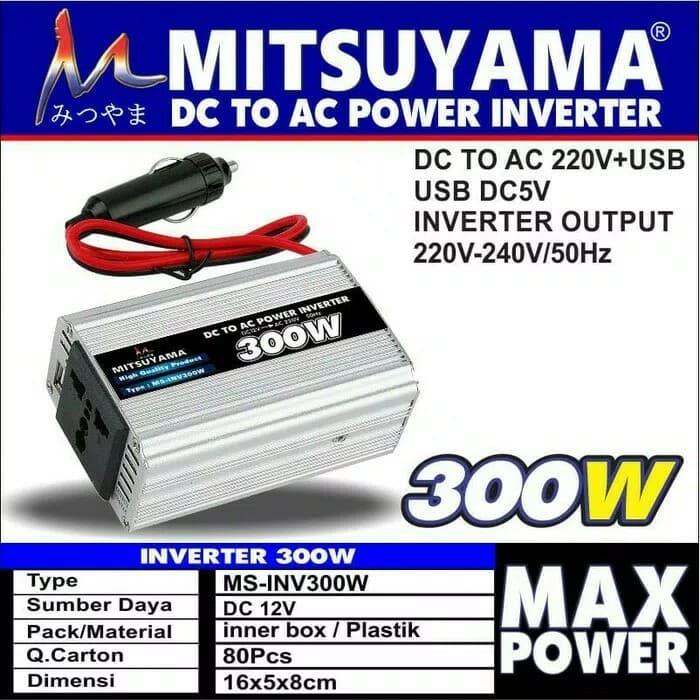 Gambar Mitsuyama DC To AC Power Inverter 300W dari sabrina shoping 1 Kota Administrasi Jakarta Barat Tokopedia