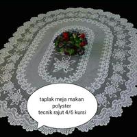 Gambar taplak meja makan oval Polyester import teknic rajut 4/6 kursi dari flamingo Baby Shop Kota Depok 1 Tokopedia