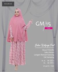 Gambar Gamis Syari Muslim + Bergo Hai Hai GM 15 Abu Muda & Pink dari musdechijab Kota Bandung 2 Tokopedia
