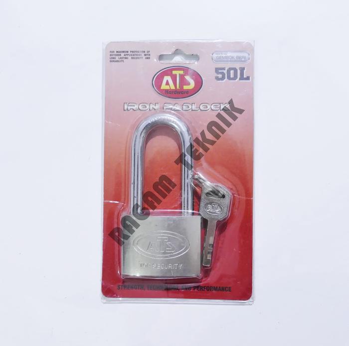 Gambar Gembok ATS 50 mm leher panjang padlock kunci rumah gudang pagar besar dari ragam teknik Kota Bandung Tokopedia