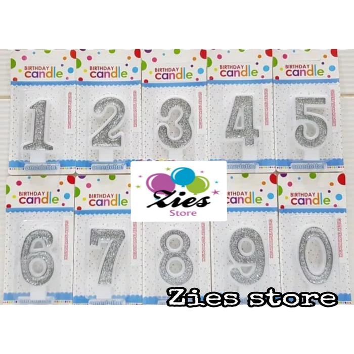 Gambar lilin angka ulang tahun silver glitter / lilin angka glitter silver dari zies store Kota Administrasi Jakarta Barat Tokopedia