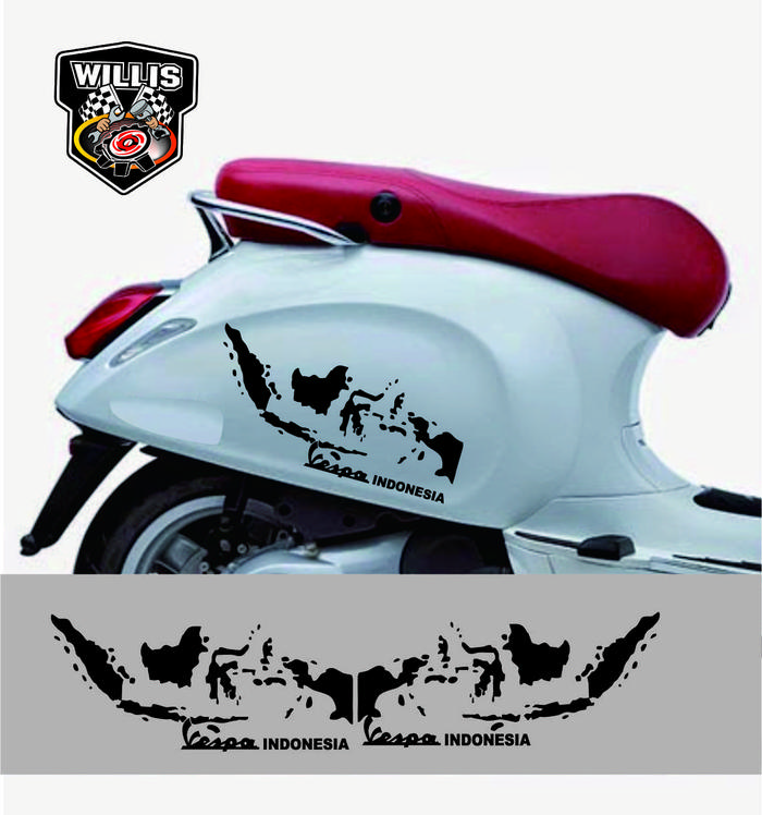 Gambar Sticker stiker PETA INDONESIA Piaggio Vespa Spint LX Primavera SCOOPY dari willis 26 Kab. Garut Tokopedia