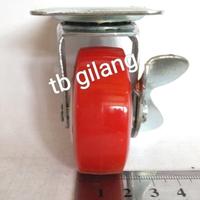 Gambar Roda troley lemari dll 2" nylon merah oren muter hidup braket ada rem dari tb gilang Kota Bekasi 2 Tokopedia