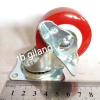 Gambar Roda troley lemari dll 2" nylon merah oren muter hidup braket ada rem dari tb gilang Kota Bekasi 4 Tokopedia