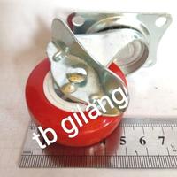 Gambar Roda troley lemari dll 2" nylon merah oren muter hidup braket ada rem dari tb gilang Kota Bekasi 3 Tokopedia