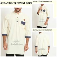 Gambar Baju Kurta Kaos Zayidan Denim Pocket Abu Tua dari Benthalib_Store Kab. Banjar 3 Tokopedia