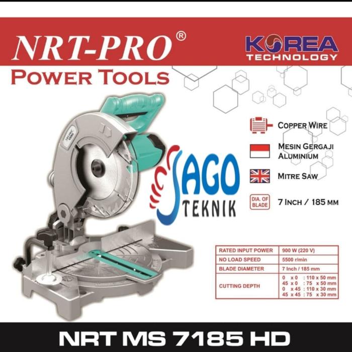 Gambar New Mitter Saw 7 inch NRT MS 7185 / Mittre Saw / Mesin Potong Almini dari Jago Teknik Kota Surabaya Tokopedia
