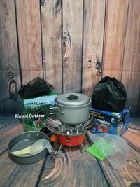 Gambar Paket alat masak cooking set nesting DS 200 & kompor windproof kembang dari Oceans Clothing Kota Semarang 5 Tokopedia