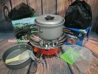 Gambar Paket alat masak cooking set nesting DS 200 & kompor windproof kembang dari Oceans Clothing Kota Semarang 4 Tokopedia