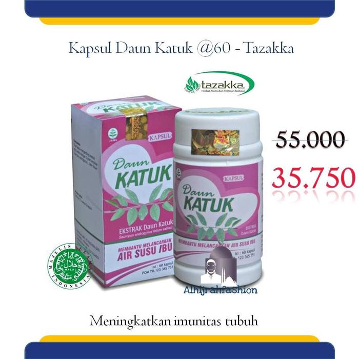 Gambar Herbal Kapsul Daun Katuk Tazakka @60 Herbal Pelancar ASI ASI Booster dari Samsmedia Bekasi Kota Bandung Tokopedia