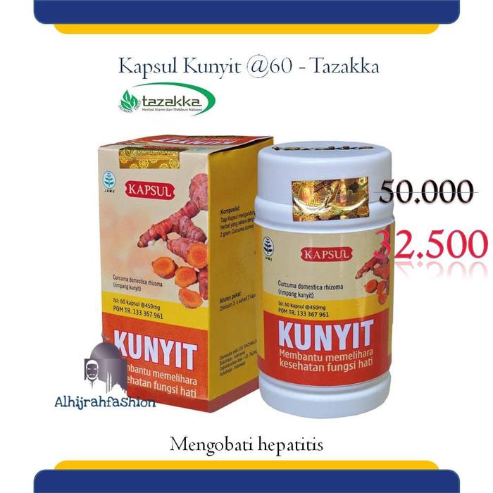 Gambar Herbal Kapsul Kunyit Tazakka @60 Herbal Liver Herbal Lambung ASLI dari Samsmedia Bekasi Kota Bandung Tokopedia