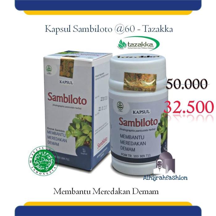 Gambar Herbal Kapsul Sambiloto Tazakka @60 Herbal Demam Herbal Thypus Tipes dari Samsmedia Bekasi Kota Bandung Tokopedia