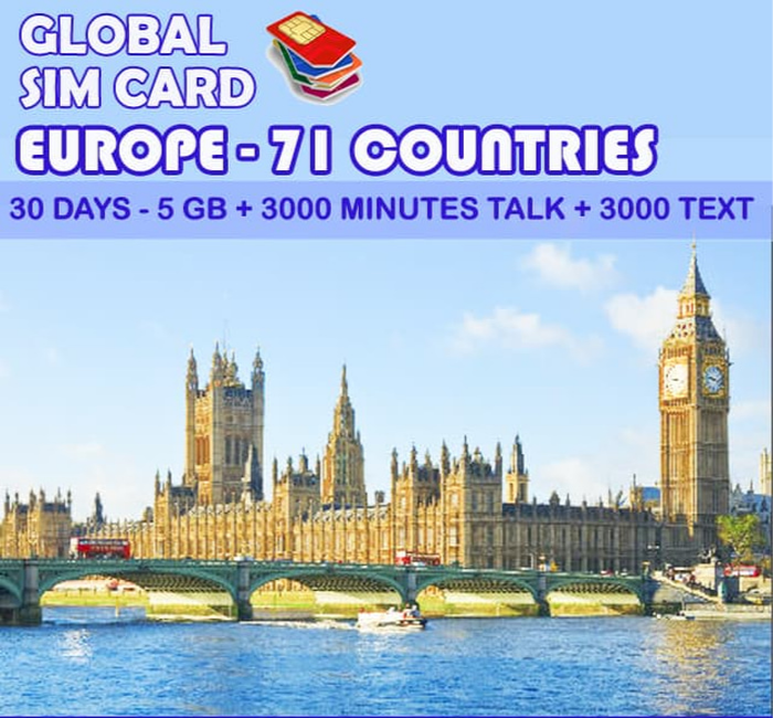 Gambar SIM CARD EUROPE 30 HARI (5 GB - 3000 MINUTE TALK - 3000 TEXT ) dari SEMESTAHOLIDAYS Jakarta Barat Tokopedia