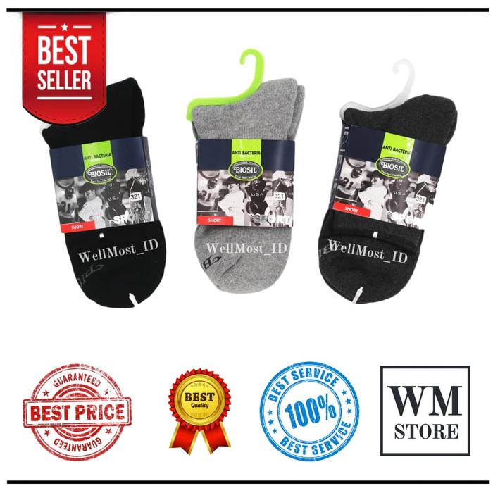 Gambar Kaos Kaki Biosil Short Anti Bakteri Sport Olahraga Pria Tebal ORI dari WellMost ID Kota Administrasi Jakarta Utara Tokopedia