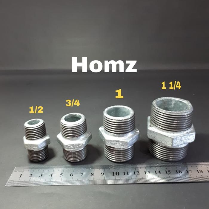 Gambar Galvanis/Galvanise Double Nepel 1" inch in/D N Besi/Dobel Neppel 1" dari Homz Kota Administrasi Jakarta Selatan Tokopedia