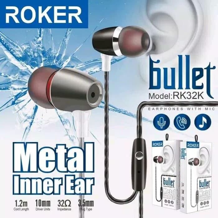 Gambar Headsfree Roker bullet headseet Roker Rk32 Metal inner dari KingStore Cell Jakarta Timur Tokopedia