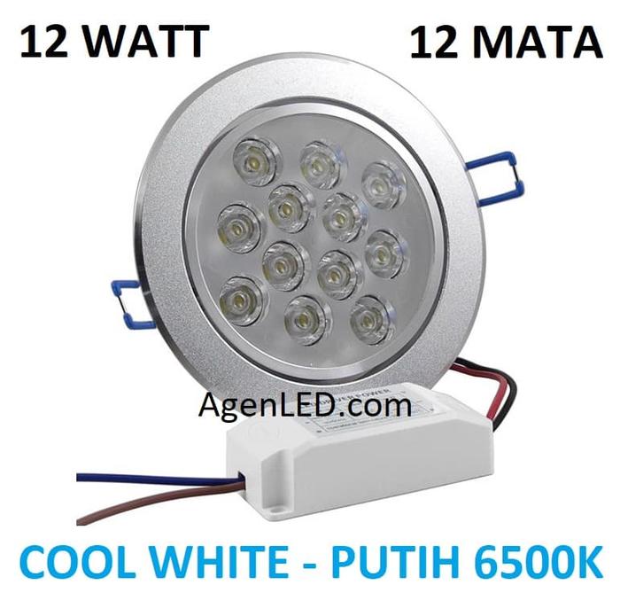 Gambar Lampu Downlight LED Spot sorot 12W PUTIH 12 w watt mata 12watt WHITE dari AgenLED Kota Administrasi Jakarta Pusat Tokopedia